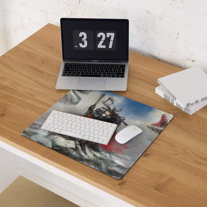 Epic Fantasy Knight Mouse Pad - Knight Battle Mouse Pad Black Red Desk Epic Mood Dark Esports Dota CSGO Digital