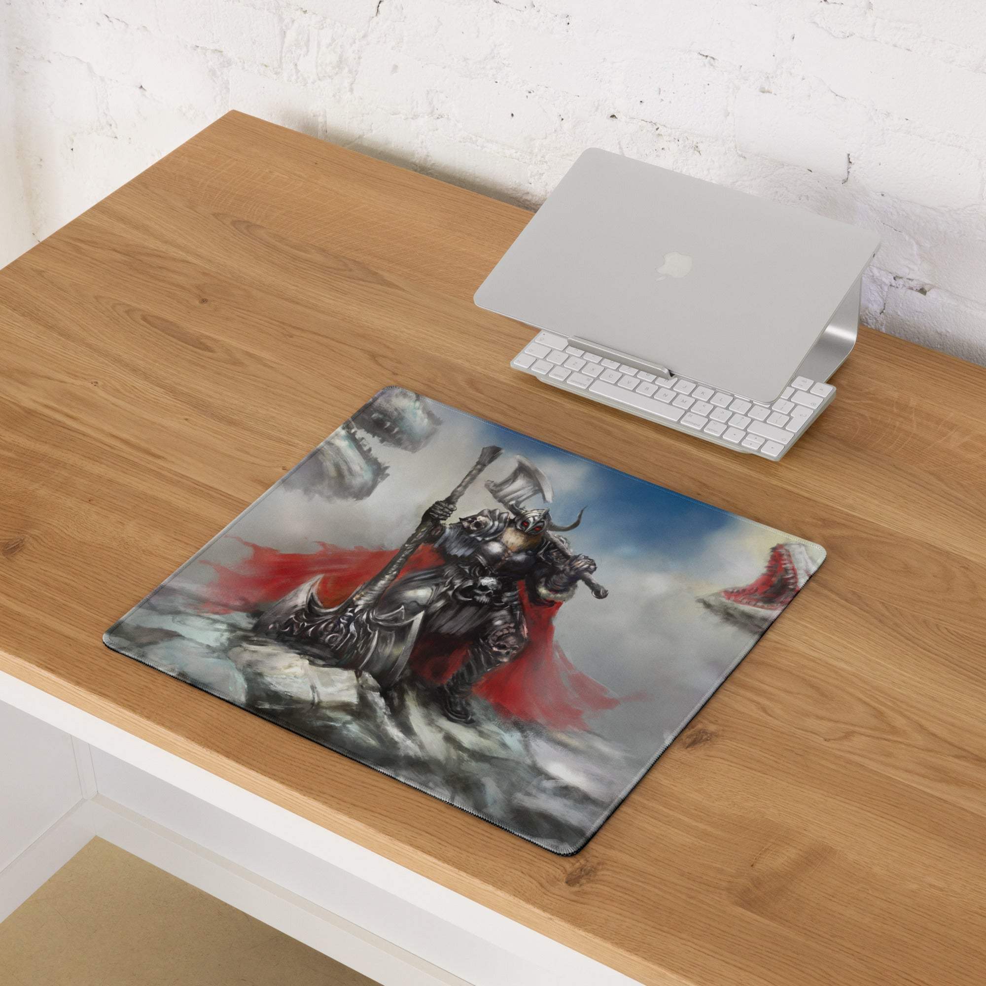Epic Fantasy Knight Mouse Pad - Knight Battle Mouse Pad Black Red Desk Epic Mood Dark Esports Dota CSGO Digital
