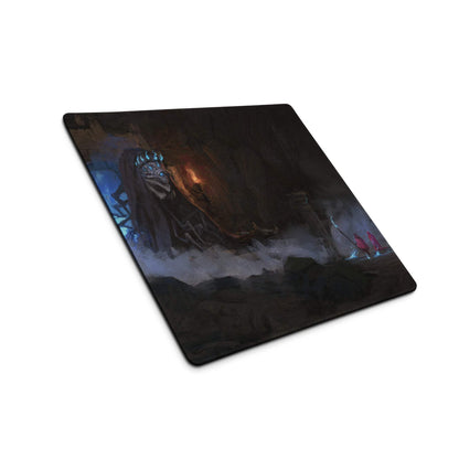 Nocturnal Fantasy Gaming Mouse Pad - Fantasy Mouse Pad, Dark Blue, Black, For Desk, Painterly Digital Art, Dramatic Mood