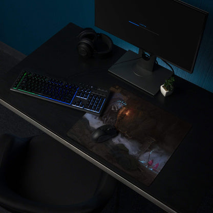 Nocturnal Fantasy Gaming Mouse Pad - Fantasy Mouse Pad, Dark Blue, Black, For Desk, Painterly Digital Art, Dramatic Mood