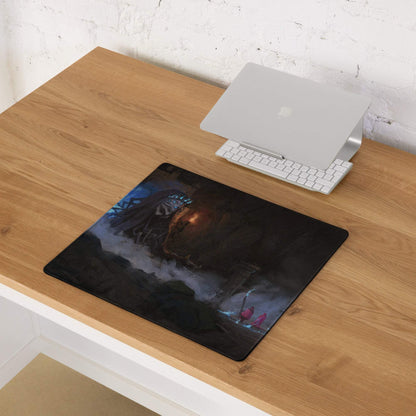 Nocturnal Fantasy Gaming Mouse Pad - Fantasy Mouse Pad, Dark Blue, Black, For Desk, Painterly Digital Art, Dramatic Mood