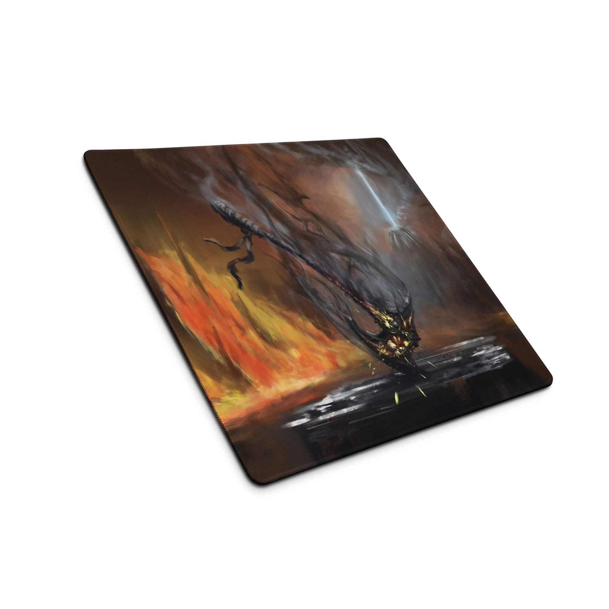 Inferno Dragon Gaming Mouse Pad - Dragon Red Black Gaming Desk Epic Mood Dark Fantasy Gamer Room Esports Digital Art