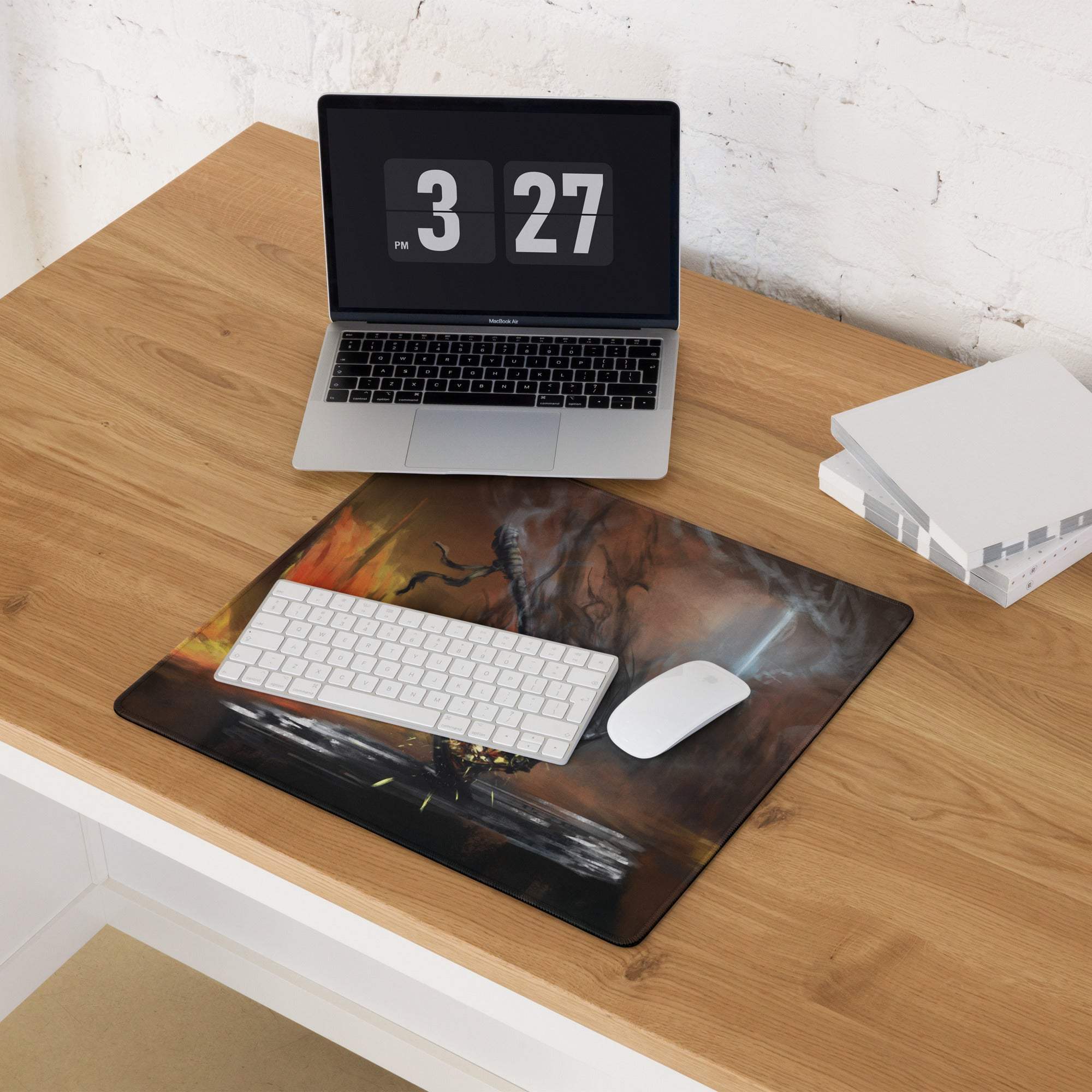 Inferno Dragon Gaming Mouse Pad - Dragon Red Black Gaming Desk Epic Mood Dark Fantasy Gamer Room Esports Digital Art