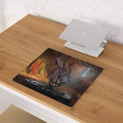 Inferno Dragon Gaming Mouse Pad - Dragon Red Black Gaming Desk Epic Mood Dark Fantasy Gamer Room Esports Digital Art