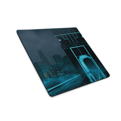 Blue Neon Cyberpunk Pad - Gaming Mouse Pad Blue Neon Cyberpunk Desk Moody Neon Tech Decor Cyberpunk Desk Mat Digital