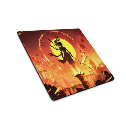 Inferno Aurora Gaming Mouse Pad - Gaming Pad Fiery Red Orange Desk Setup Fantasy Art - Epic Mood Large Size Digital Art