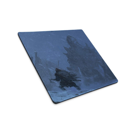Blue Winter Scene Gaming Pad - Mouse Pad Blue For Gaming Desk Abstract Dynamic Modern Minimal Large Mat Digital Art