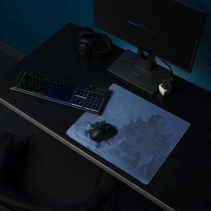 Blue Winter Scene Gaming Pad - Mouse Pad Blue For Gaming Desk Abstract Dynamic Modern Minimal Large Mat Digital Art