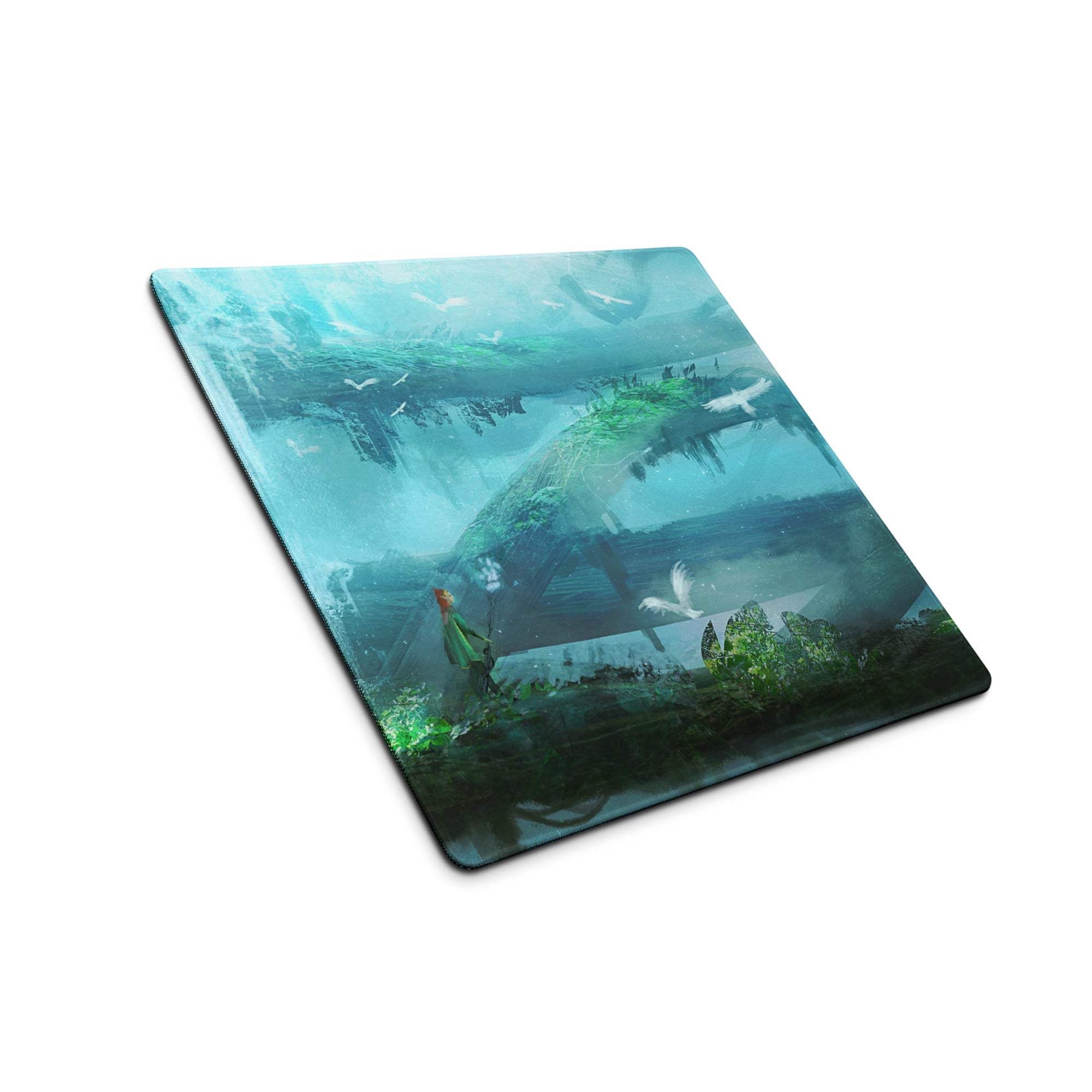 Oceanic Forest Mystic Pad - Oceanic Forest Blue Teal Gaming Desk Immersive Mood Decor Large Mouse Pad Digital Painting