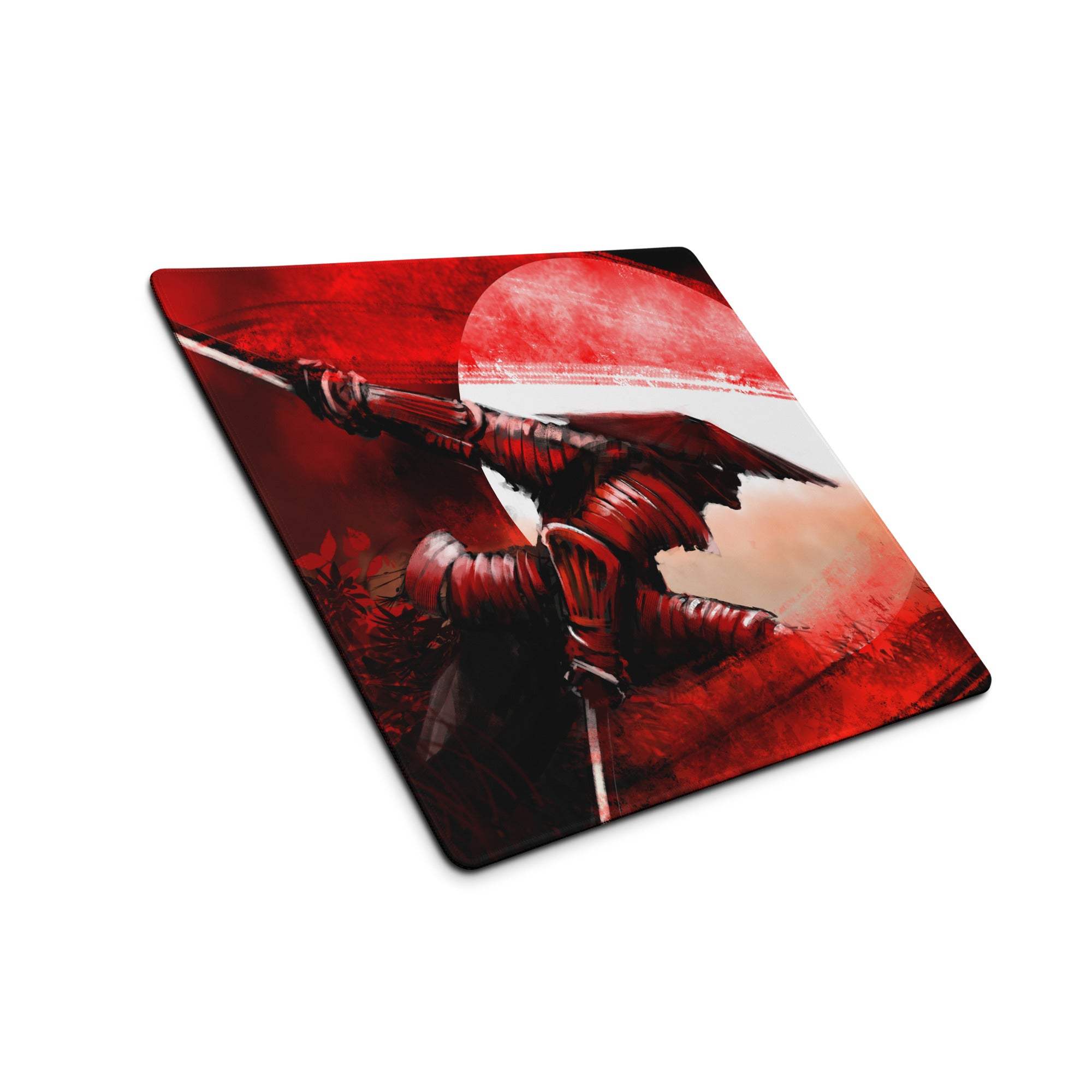 Crimson Fury Gaming Mouse Pad - Gaming Mouse Pad Red Black For Desk Anime Art Large Non Slip Edge Stitch Digital Print
