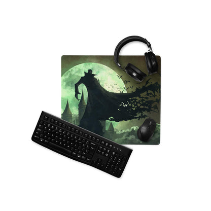Gothic Night Realm Gaming Pad - Gaming Mouse Pad Emerald Green Black Desk Dark Atmosphere Gothic Decor Fantasy Print