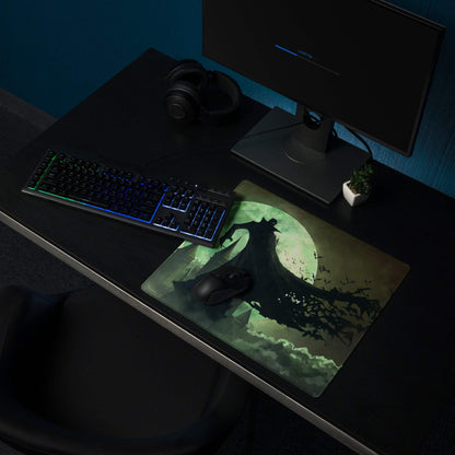 Gothic Night Realm Gaming Pad - Gaming Mouse Pad Emerald Green Black Desk Dark Atmosphere Gothic Decor Fantasy Print