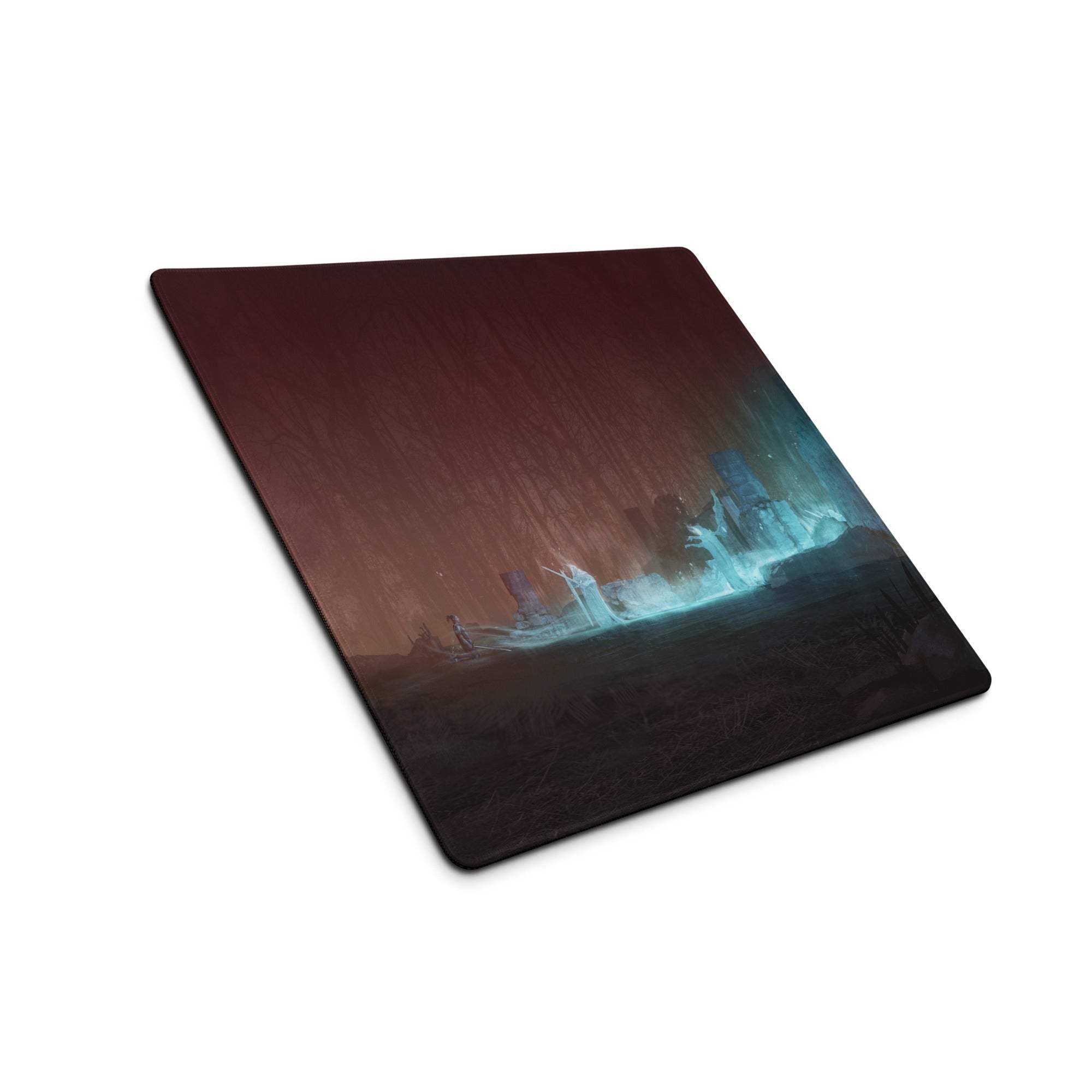 Immersive Night Landscape Mouse Pad - Gaming Mouse Pad, Dark Blue Teal Gradient, Desk Mat, Non Slip, Immersive Mood