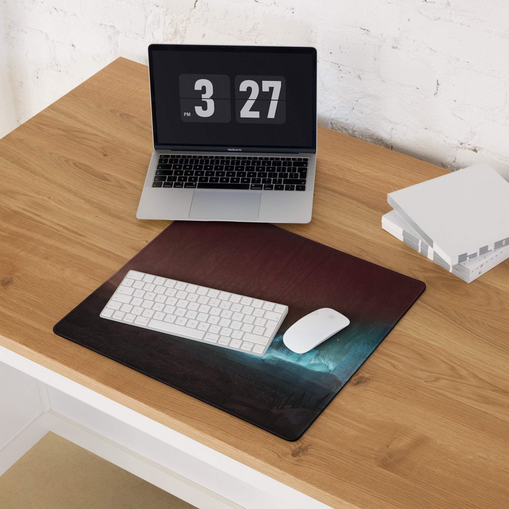 Immersive Night Landscape Mouse Pad - Gaming Mouse Pad, Dark Blue Teal Gradient, Desk Mat, Non Slip, Immersive Mood