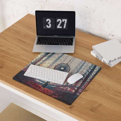 Dream Forest Dreamcatcher Pad - Forest Scene Blue Pink Desk Gaming Illustration Dreamy Mood Modern Boho Fantasy Art