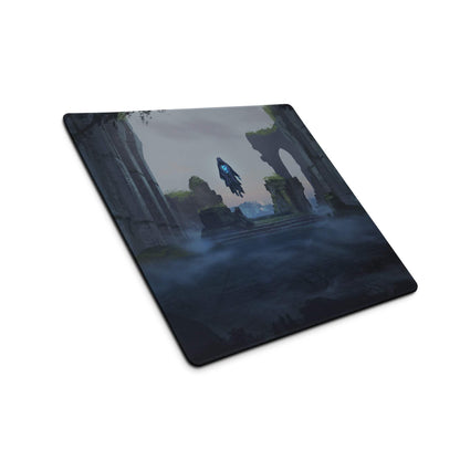 Mystic Ruins Fantasy Pad - Gaming Mouse Pad Navy Blue Desk Cinematic Moody Atmosphere Dark Aesthetic Desk Mat