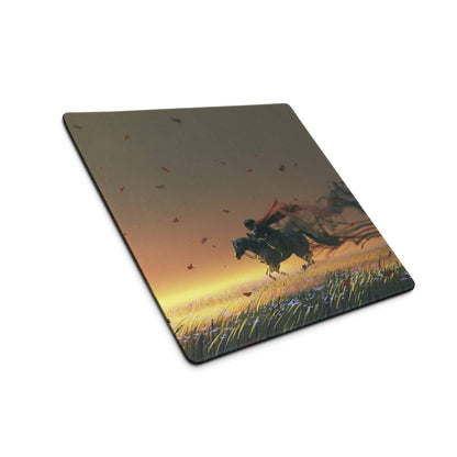Epic Sunset Warrior Gaming Mouse Pad - Gaming Mouse Pad Orange Sunset Hues Gaming Desk Setup Cinematic Art Epic Mood