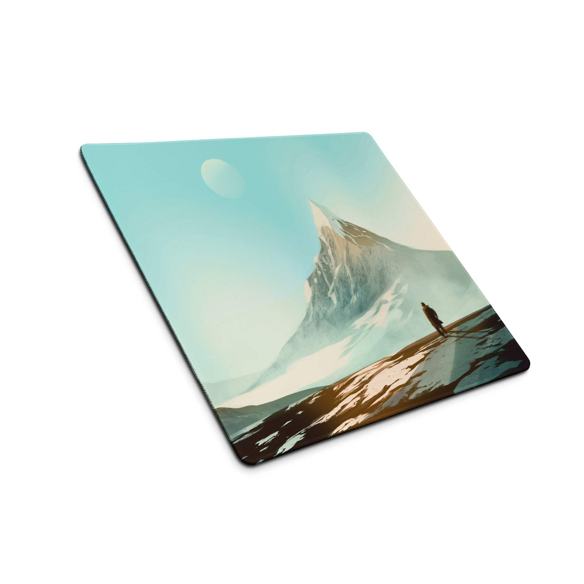 Alpine Mountain Landscape Mouse Pad - Mountain Landscape Teal Desk Mat Gaming Modern Calm Mood Minimalist Decor