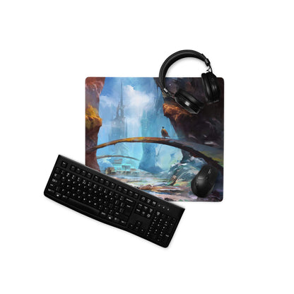 Celestial Nexus Gaming Mouse Pad - Gaming Mouse Pad Blue Brown Desktop Fantasy Epic Mood Decor Non Slip