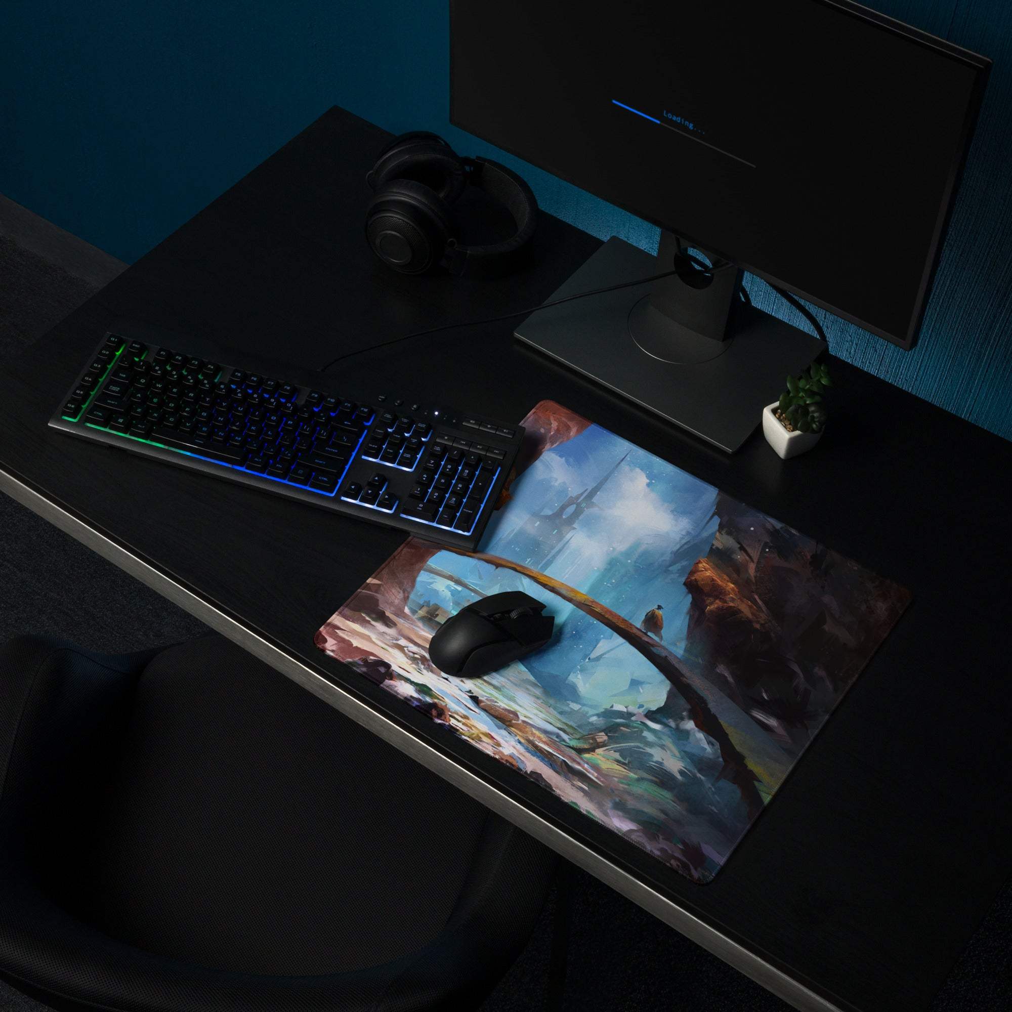 Celestial Nexus Gaming Mouse Pad - Gaming Mouse Pad Blue Brown Desktop Fantasy Epic Mood Decor Non Slip