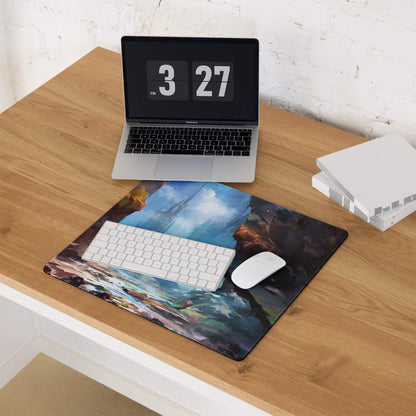 Celestial Nexus Gaming Mouse Pad - Gaming Mouse Pad Blue Brown Desktop Fantasy Epic Mood Decor Non Slip