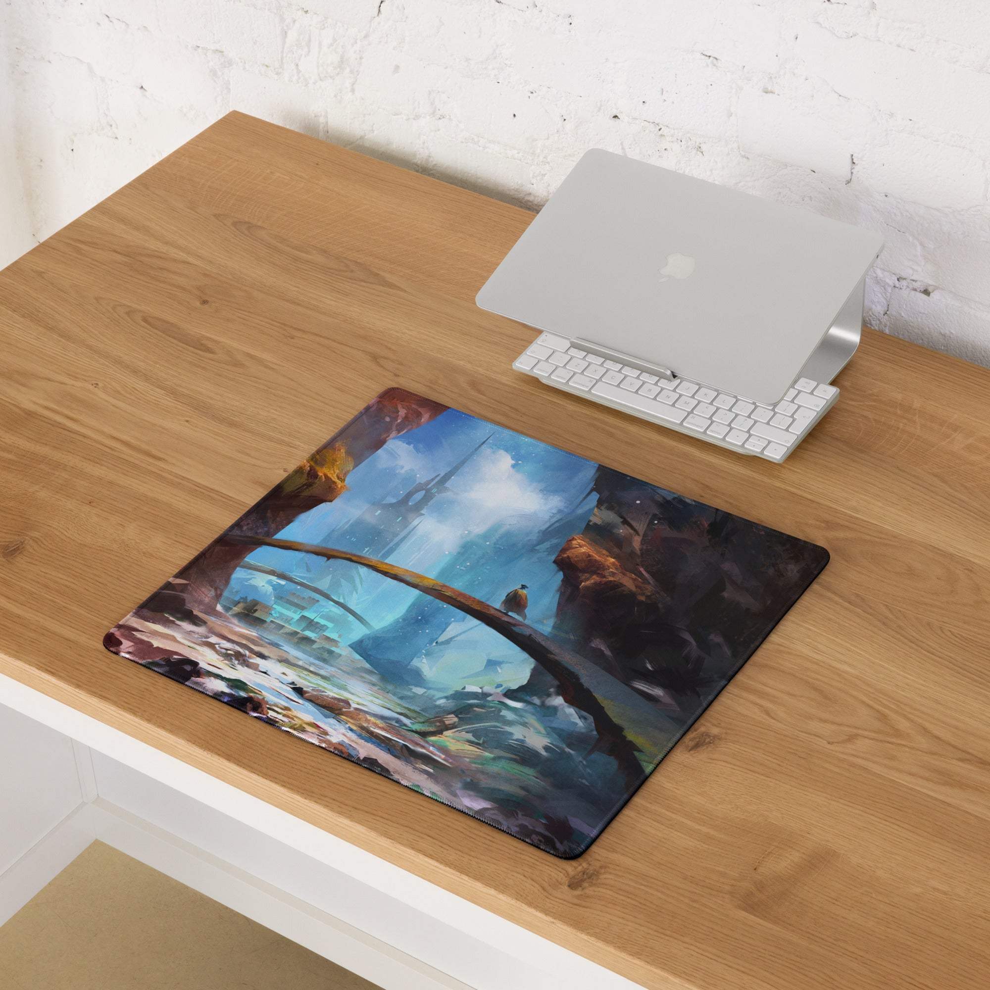 Celestial Nexus Gaming Mouse Pad - Gaming Mouse Pad Blue Brown Desktop Fantasy Epic Mood Decor Non Slip