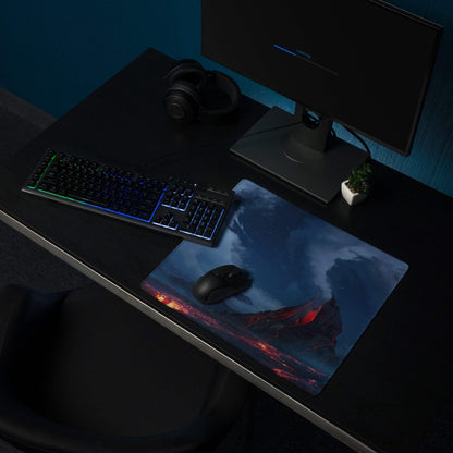 Aurora Nightscape Gaming Mouse Pad - Gaming Mouse Pad Blue Night Sky Lava Red Desk Setup Cinematic - Epic Moody Decor