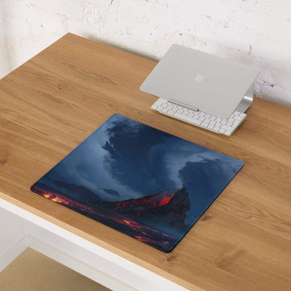 Aurora Nightscape Gaming Mouse Pad - Gaming Mouse Pad Blue Night Sky Lava Red Desk Setup Cinematic - Epic Moody Decor