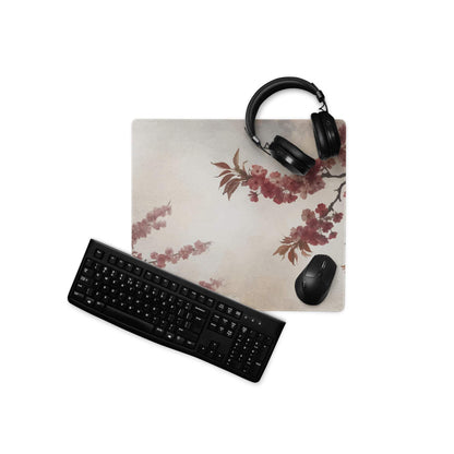 Floral Cherry Blossom Mouse Pad - Mouse Pad Pink Cream Floral Home Office Watercolor Soft Mood Floral Gaming Desk Mat