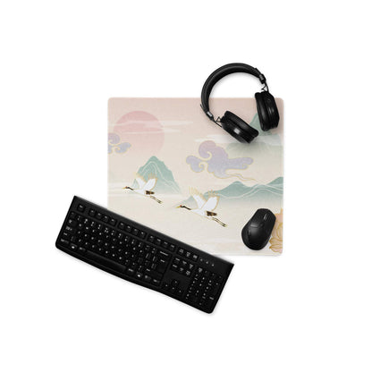 Pastel Zen Mountains Gaming Mouse Pad - Gaming Mouse Pad Pastel Pink Mint Landscape Zen Desk Calm Mood Minimalist Decor