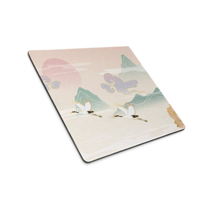 Pastel Zen Mountains Gaming Mouse Pad - Gaming Mouse Pad Pastel Pink Mint Landscape Zen Desk Calm Mood Minimalist Decor