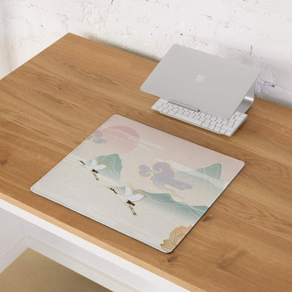 Pastel Zen Mountains Gaming Mouse Pad - Gaming Mouse Pad Pastel Pink Mint Landscape Zen Desk Calm Mood Minimalist Decor