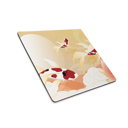 Koi Fish Serenity Desk Pad - Koi Fish Gold Peach Desk Pad Japanese Style Serene Mood Japanese Inspired Decor Koi Mouse Pad