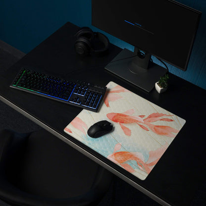 Pastel Koi Fish Mouse Pad - Koi Fish Mouse Pad Pastel Pink Blue Calm Mood Minimalist Gaming Desk Mat Watercolor