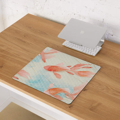 Pastel Koi Fish Mouse Pad - Koi Fish Mouse Pad Pastel Pink Blue Calm Mood Minimalist Gaming Desk Mat Watercolor