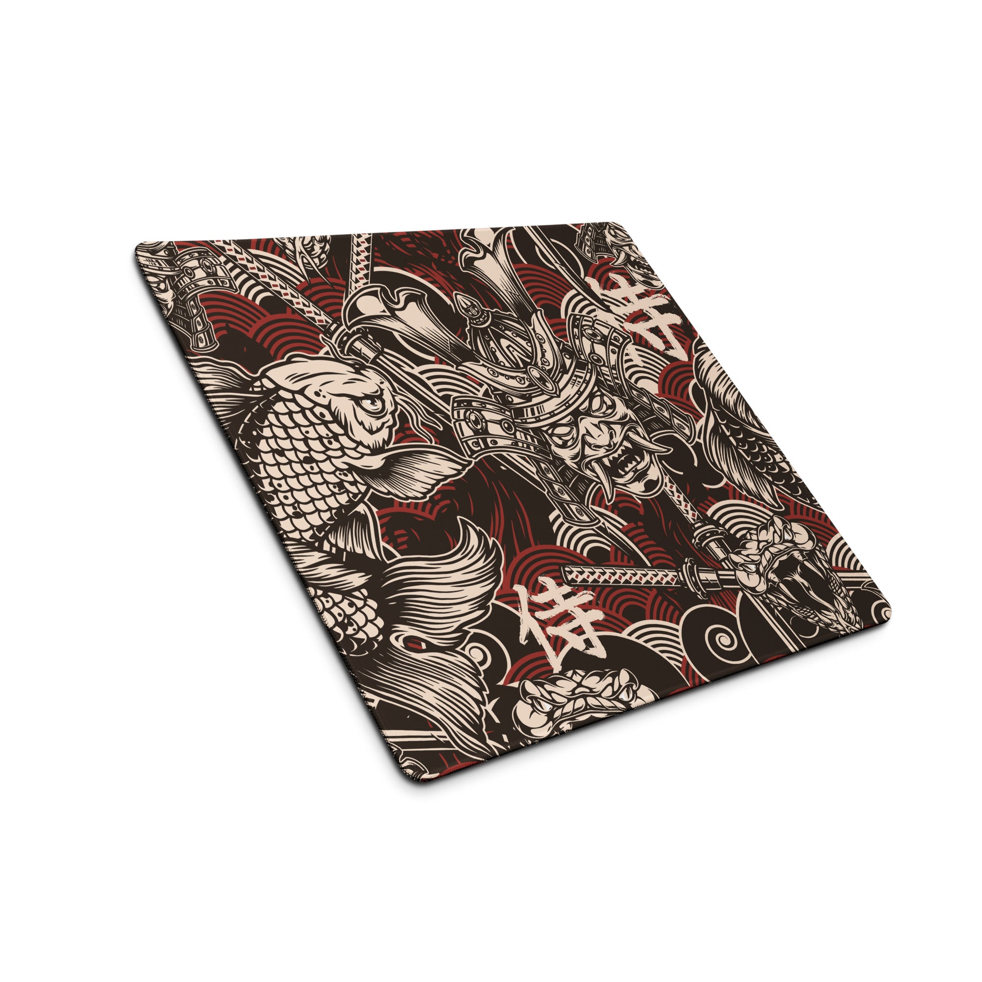 Dragon Ink Gaming Pad - Dragon Black White Red Gaming Desk Graphic Art, Bold Urban Mood, CSGO Dota Mat, Vector Artwork