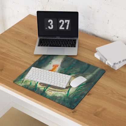 Koi Watercolor Desk Mouse Pad - Koi Orange Blue Watercolor Desk Mouse Pad Gamer Pad Office Decor Watercolor Artwork