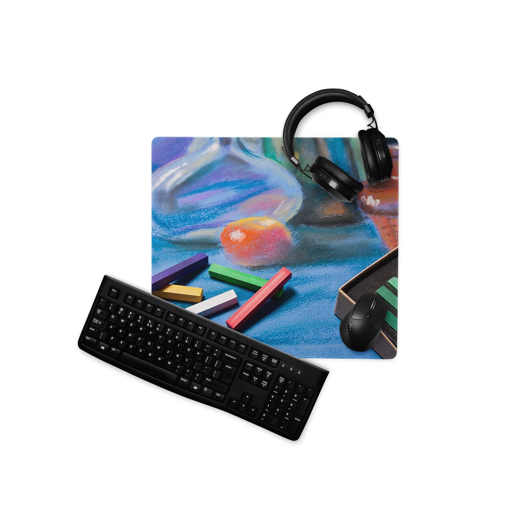Vivid Abstract Art Mouse Pad For Desk - Abstract Art Blue Multicolor Desk Modern Vibrant Mood Modern Desk Gaming Print