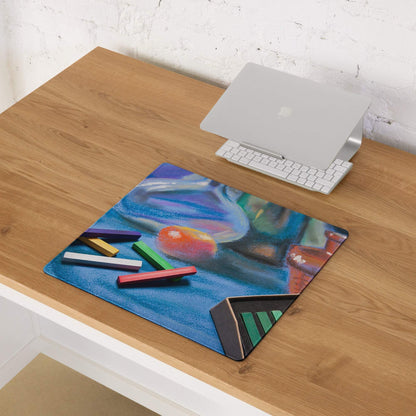 Vivid Abstract Art Mouse Pad For Desk - Abstract Art Blue Multicolor Desk Modern Vibrant Mood Modern Desk Gaming Print