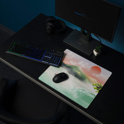 Pastel Sunset Landscape Desk Mat - Landscape Mouse Pad Pastel Sunset Office Minimal Mood Calm Modern Zen Mat Digital