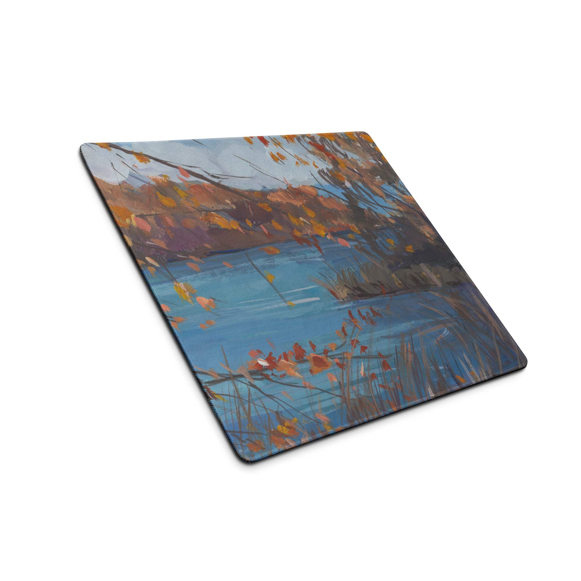 Autumn Landscape Mouse Pad - Landscape Mouse Pad Blue Orange Gaming Impressionist Calm Mood Modern Desk Accessory Oil