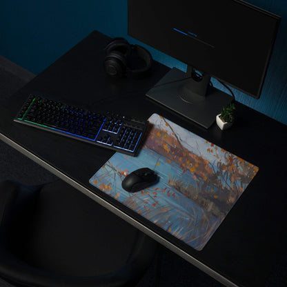 Autumn Landscape Mouse Pad - Landscape Mouse Pad Blue Orange Gaming Impressionist Calm Mood Modern Desk Accessory Oil