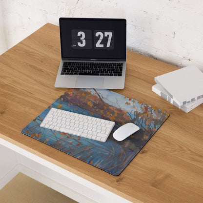 Autumn Landscape Mouse Pad - Landscape Mouse Pad Blue Orange Gaming Impressionist Calm Mood Modern Desk Accessory Oil