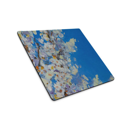 Vivid Abstract Blue Gaming Mouse Pad - Abstract Blue Modern Mouse Pad Desk Vibrant Mood Textured Contemporary Decor