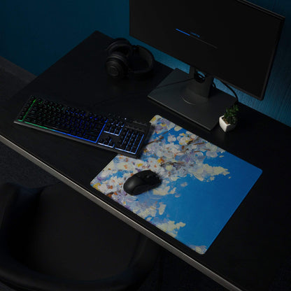Vivid Abstract Blue Gaming Mouse Pad - Abstract Blue Modern Mouse Pad Desk Vibrant Mood Textured Contemporary Decor