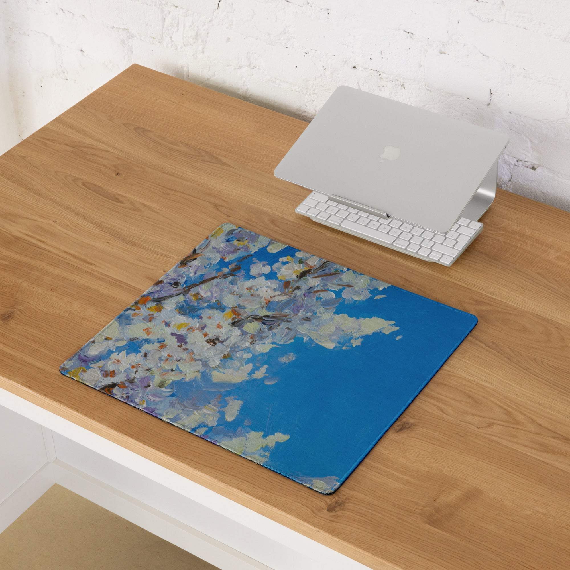 Vivid Abstract Blue Gaming Mouse Pad - Abstract Blue Modern Mouse Pad Desk Vibrant Mood Textured Contemporary Decor