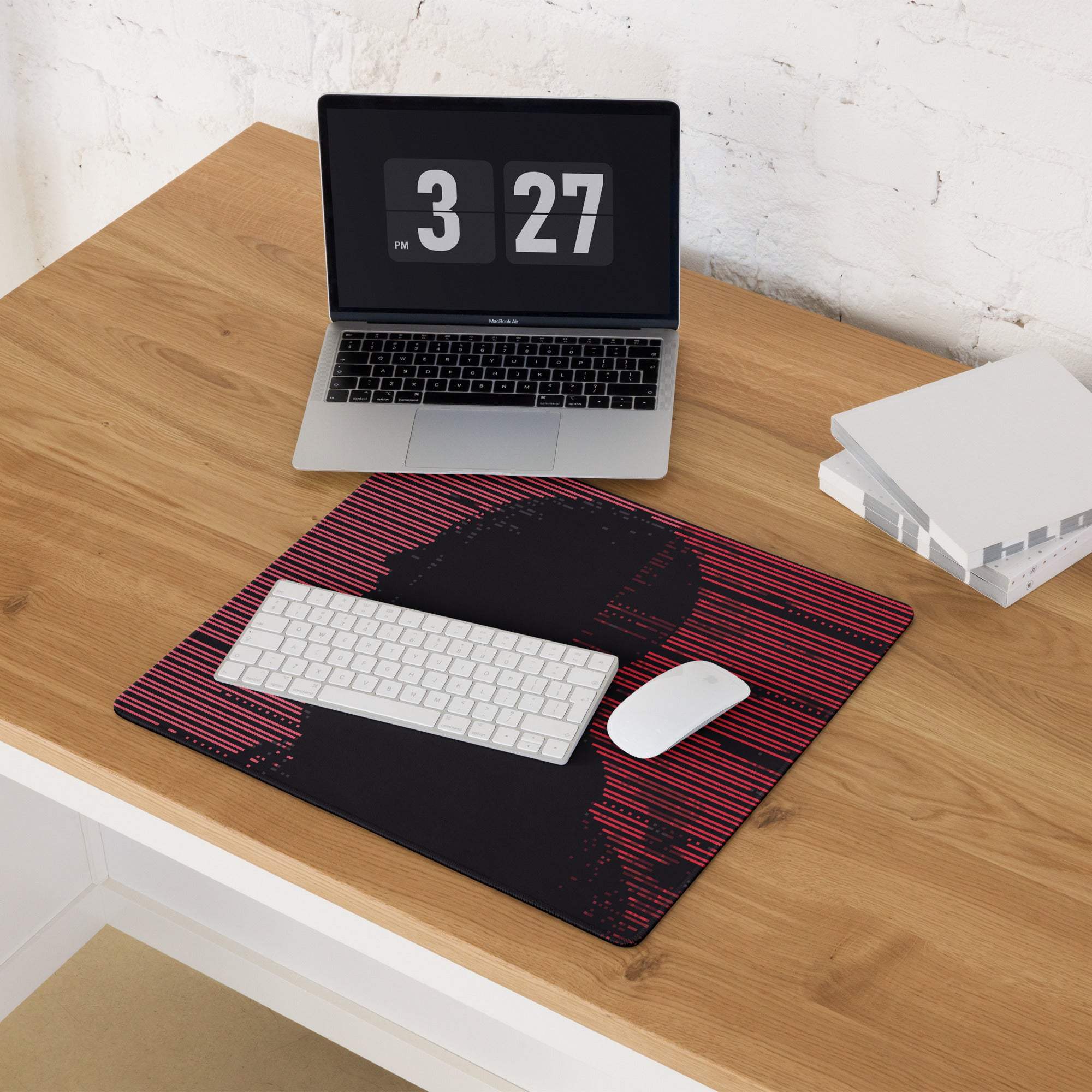 Crimson Pixel Pro Gaming Mouse Pad - Gaming Mouse Pad Red Black Desktop Setup Glitch Art Bold Cyberpunk Dota 2 CSGO