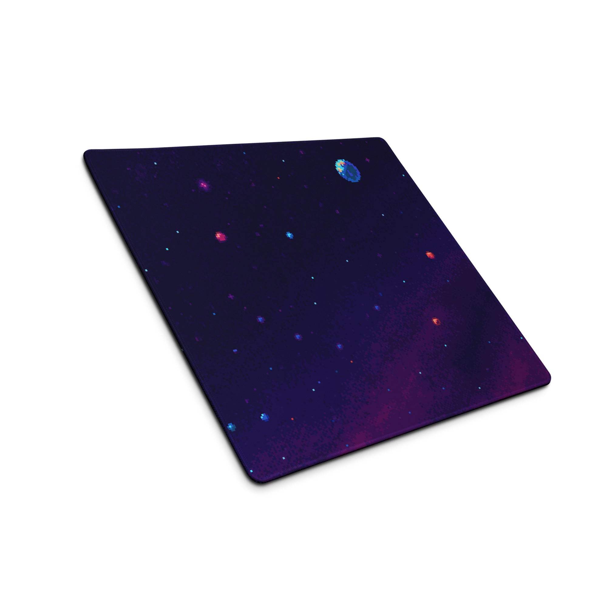 Cosmic Night Space Mouse Pad - Space Theme Purple Blue Desk Pad Retro Moody Futuristic Desk Accessory Pixel Art