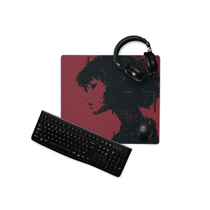 Crimson Stripes Gaming Mouse Pad - Gaming Pad Red Black Desktop Modern Mood Sleek Desk Minimalist Non Slip Digital Print