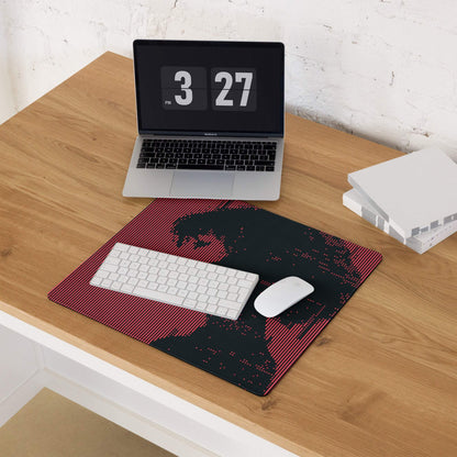 Crimson Stripes Gaming Mouse Pad - Gaming Pad Red Black Desktop Modern Mood Sleek Desk Minimalist Non Slip Digital Print
